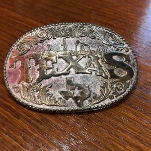 Texas oil belt buckle
